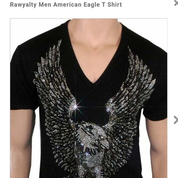 Rawyalty Black and Silver"American Eagle" T Shirt NWOT - Picture 2 of 8